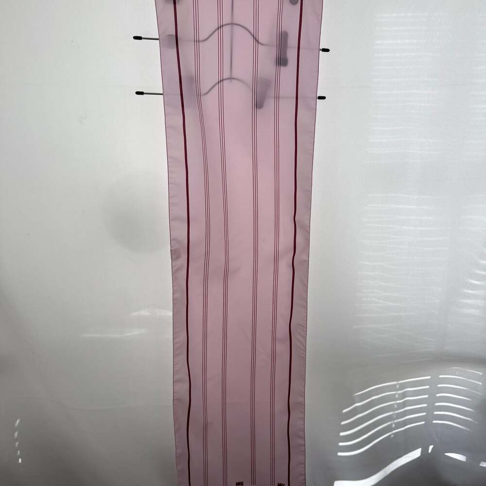 Vintage WL Pink Striped Oblong Scarf 100% Polyester Made in USA 41” x 11”